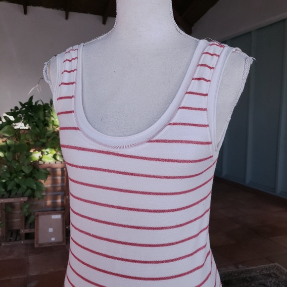 Save $100 - Anthropology Dolan Red and White Stretchy Maxi Tank Dress - Picture 3 of 6